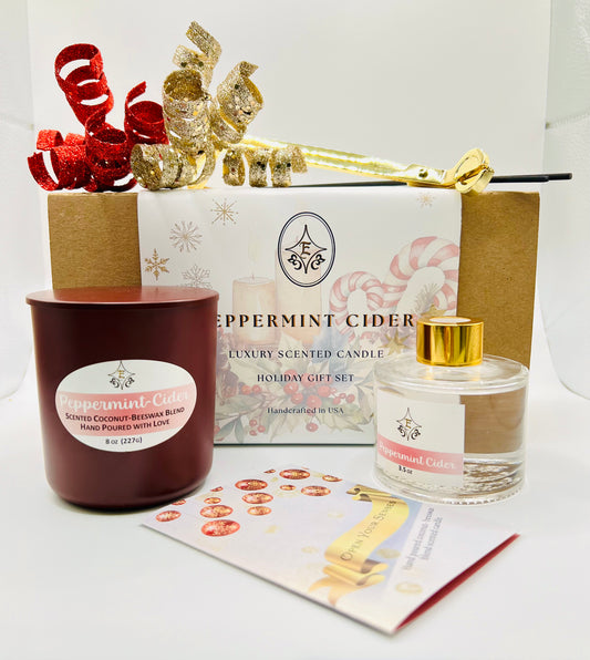 Peppermint Cider Luxury Candle & Diffuser Gift Set